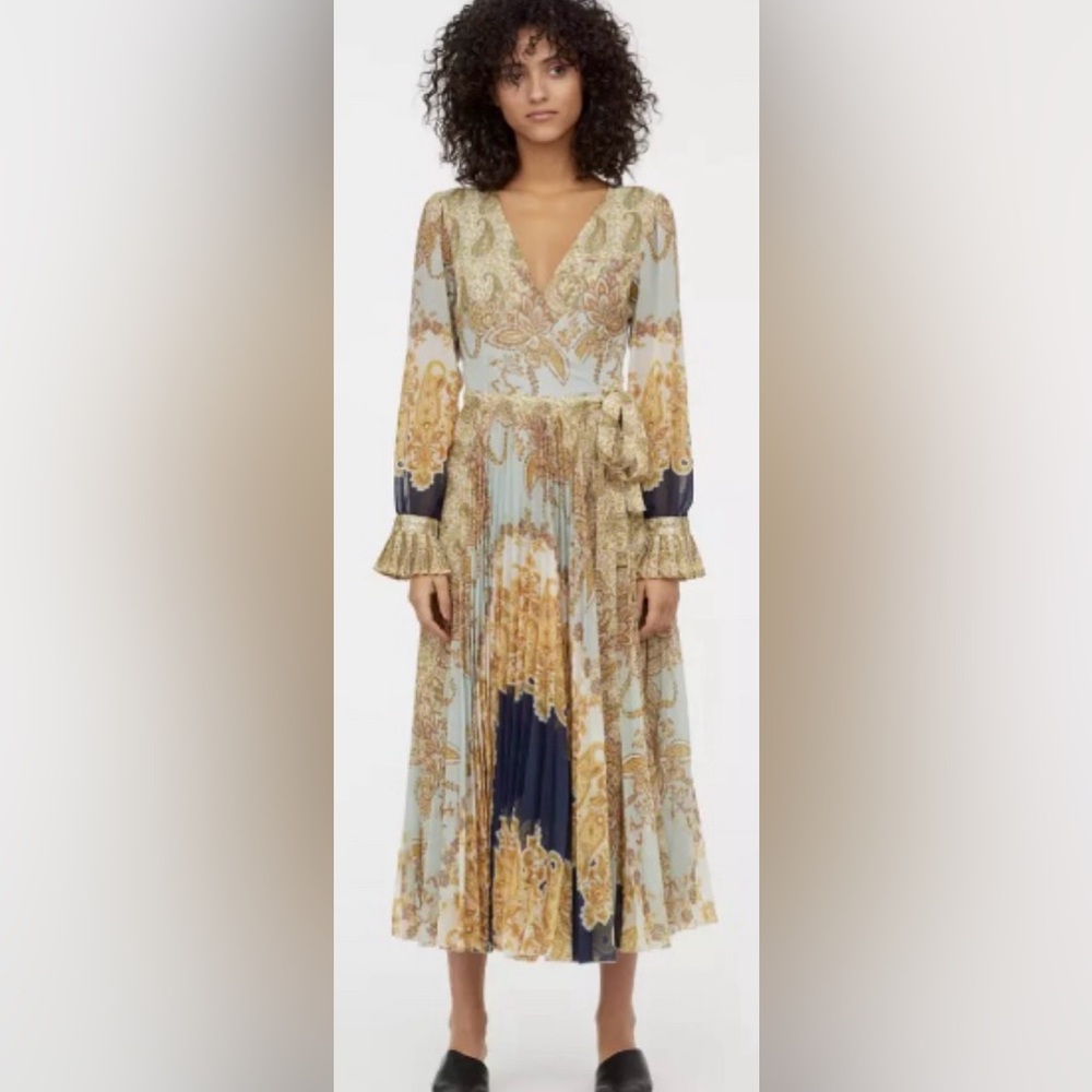 HM wrap pleated dress